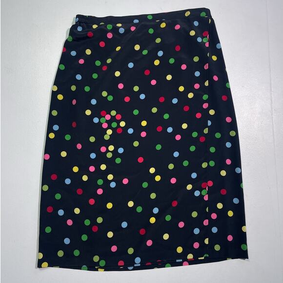 Vintage 80's Polkadot Two Piece Top Skirt Set / Sz L/XL Plus Size / Retro - Picture 4 of 7